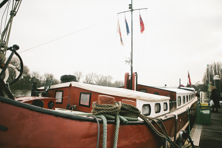 The Dutch barge Libra — first London office of The County Register.